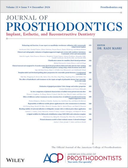 Journal of Prosthodontics, Full Archive (2008 – 2024)